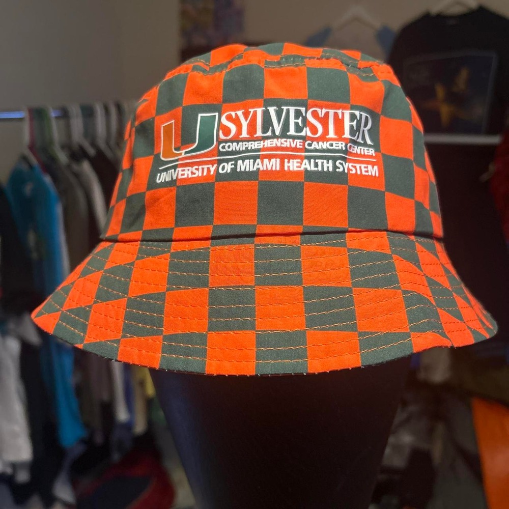 University of Miami Orange/Green Checkered Hat